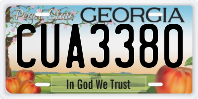 GA license plate CUA3380