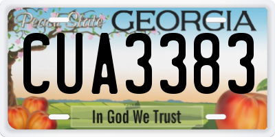 GA license plate CUA3383
