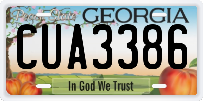 GA license plate CUA3386
