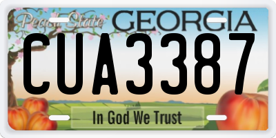 GA license plate CUA3387