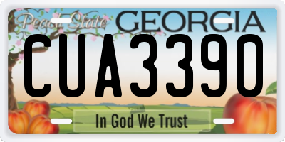 GA license plate CUA3390
