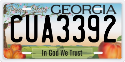 GA license plate CUA3392
