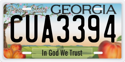 GA license plate CUA3394