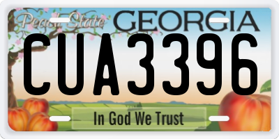 GA license plate CUA3396