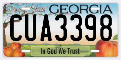 GA license plate CUA3398