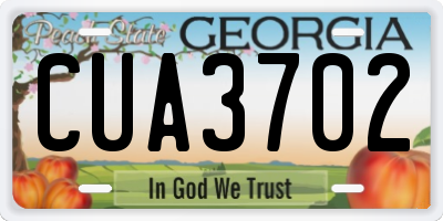 GA license plate CUA3702