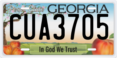 GA license plate CUA3705