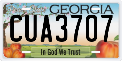 GA license plate CUA3707