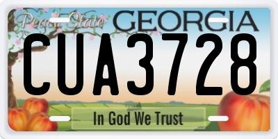 GA license plate CUA3728