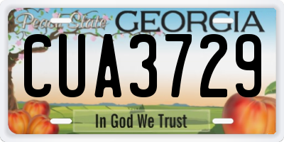 GA license plate CUA3729
