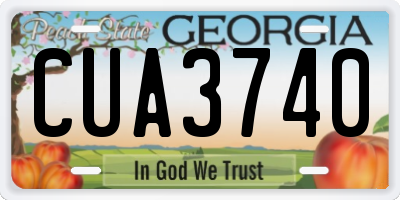 GA license plate CUA3740