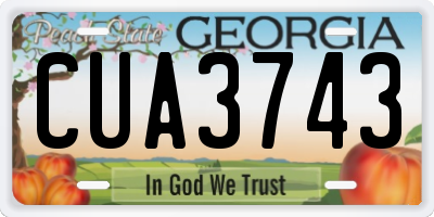 GA license plate CUA3743