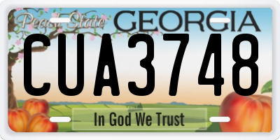 GA license plate CUA3748