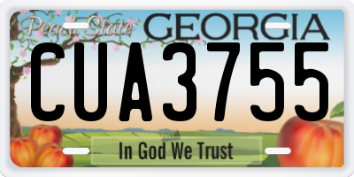 GA license plate CUA3755