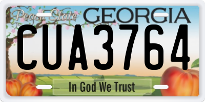 GA license plate CUA3764