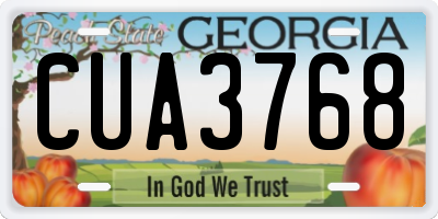 GA license plate CUA3768