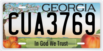 GA license plate CUA3769