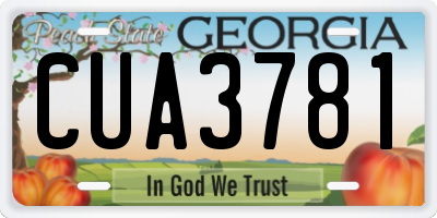 GA license plate CUA3781