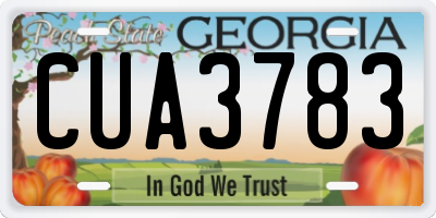 GA license plate CUA3783