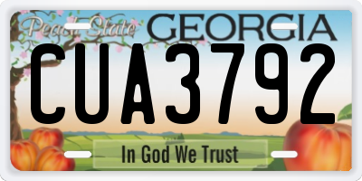 GA license plate CUA3792