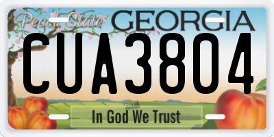 GA license plate CUA3804