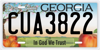 GA license plate CUA3822