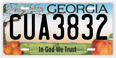 GA license plate CUA3832