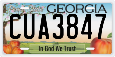 GA license plate CUA3847