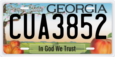 GA license plate CUA3852