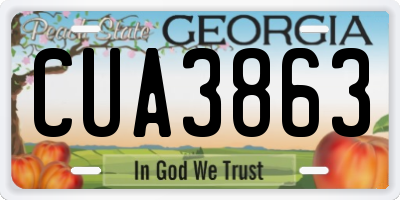 GA license plate CUA3863