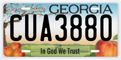 GA license plate CUA3880