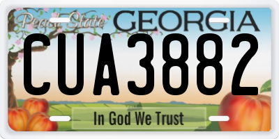 GA license plate CUA3882