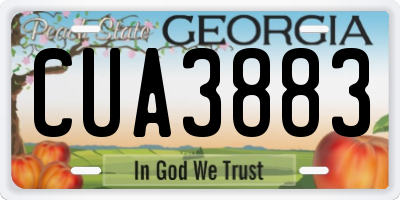 GA license plate CUA3883