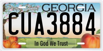 GA license plate CUA3884