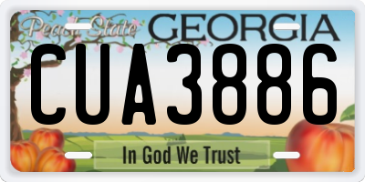 GA license plate CUA3886