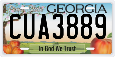 GA license plate CUA3889