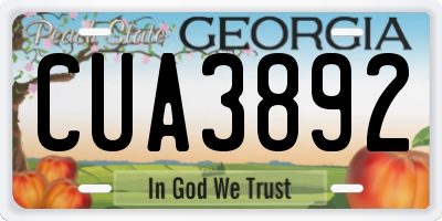GA license plate CUA3892