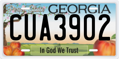 GA license plate CUA3902