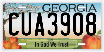 GA license plate CUA3908