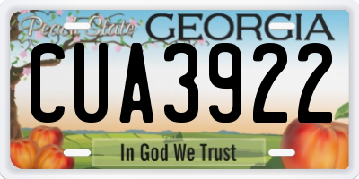 GA license plate CUA3922