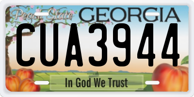 GA license plate CUA3944