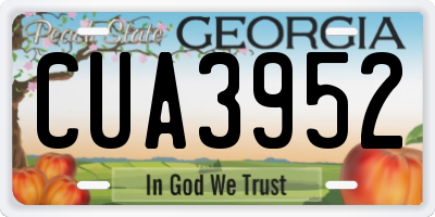 GA license plate CUA3952