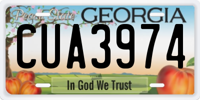 GA license plate CUA3974