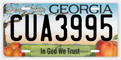GA license plate CUA3995