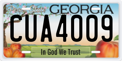 GA license plate CUA4009
