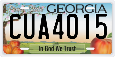 GA license plate CUA4015