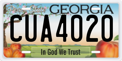 GA license plate CUA4020