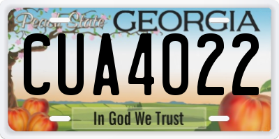 GA license plate CUA4022