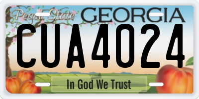 GA license plate CUA4024