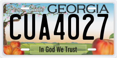 GA license plate CUA4027